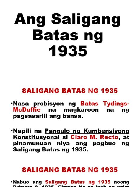 Ano ang saligang batas 1935